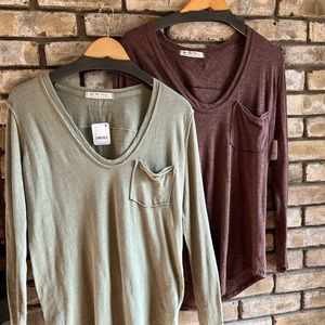 Bundle of 2 Free People We the Free Long Sleeve Betty Tee(s) NWT 🌿